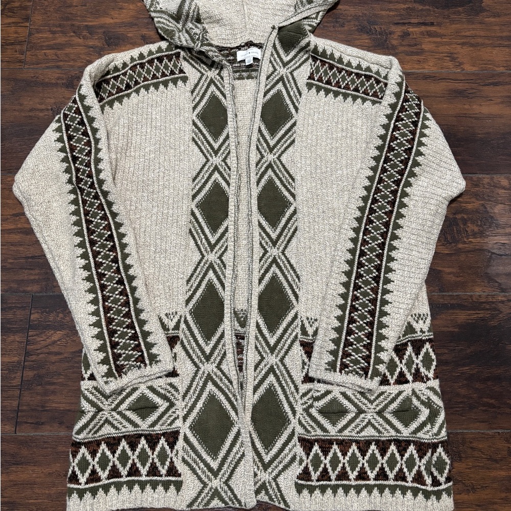 Lucky Brand long hooded sweater Large